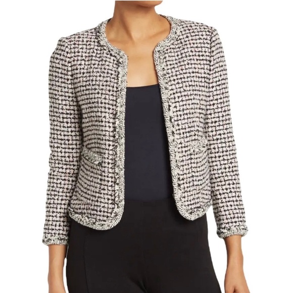 Rebecca Taylor Jackets & Blazers - Rebecca Taylor | Houndstooth Tweed Jacket in black, Pink and white. | Size 6
